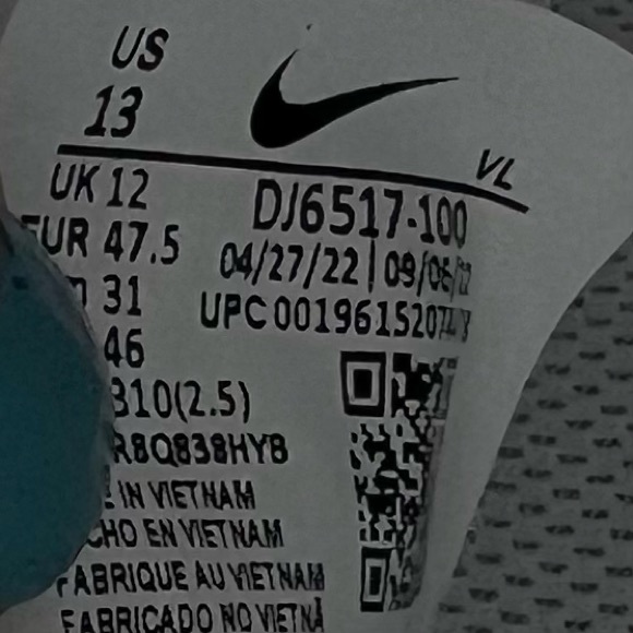 Nike Alpha Huarache NXT Baseball Cleats in White Black Wolf Gray - Picture 9 of 9